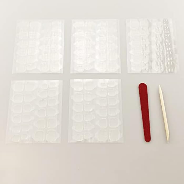 FDSHIP 5 Sheets (120pcs) Double-side Nail Glue Sticker, False Nail Glue Jelly Gel Tape Adhesive Tabs Nail Glue Transparent Flexible Adhesive Fake Nails Tips for Manicure - Image 2
